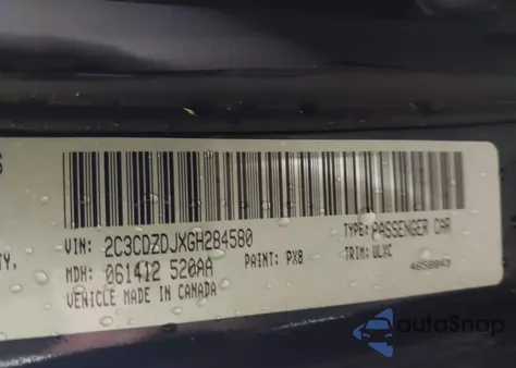 2016 Dodge Challenger Srt 392 from USA, damaged, VIN 2C3CDZDJXGH284580